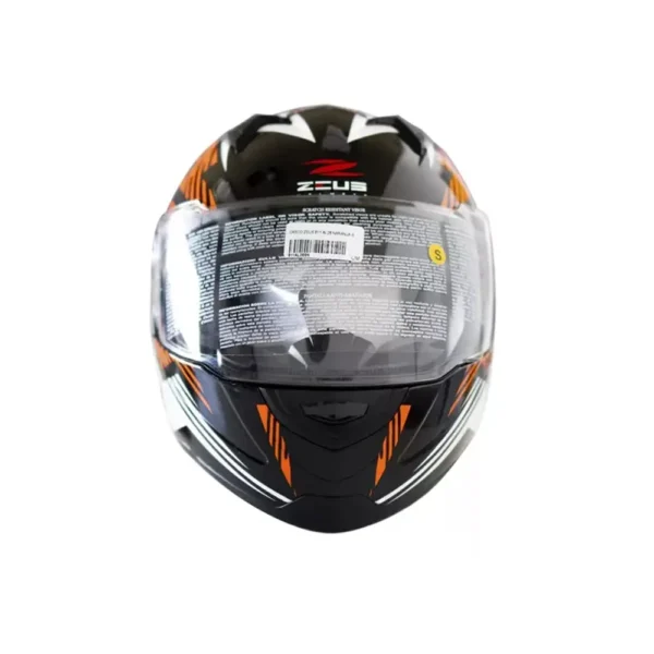 Casco Integral Moto Zeus 811 Al28 Negro Naranja Top Gun RPMOTOS - Imagen 2